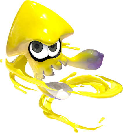 Image of a yellow Inkling on the move.