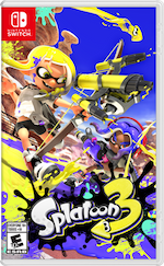 Splatoon 3 embalagem do jogo.