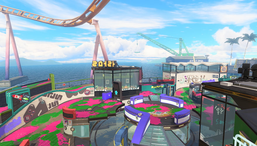 The returning Wahoo World stage is set in a waterfront theme park.