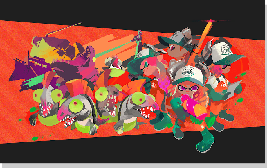 A group of Grizzco employees wearing slopsuits stand ready for w