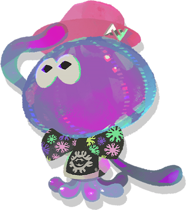Jelfonzo is a jellyfish-like creature with an oversized bowtie and a purple hat.