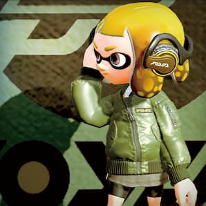 An Inkling model poses with militaristic Forge gear