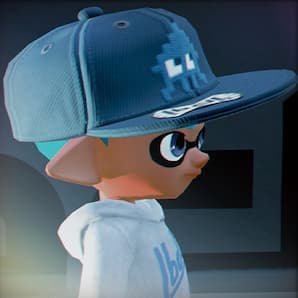 An Inkling model poses with a stylish Skalop cap