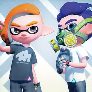 Two Inkling models pose with battle-inspired SquidForce gear