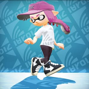 An Inkling model poses with sporty Zink gear