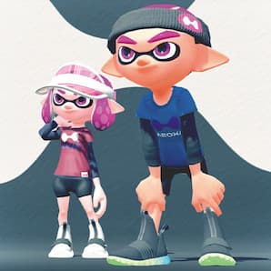 Inkling models pose with athletic Tentatek gear