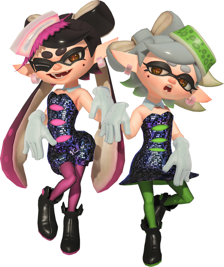 File:Splatoon 3 squid sisters render transparent.png - Inkipedia, the