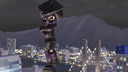 An Inkling wears a sweet ninja outfit received from an amiibo figure