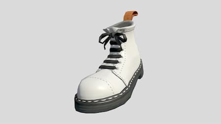 White boots with black laces