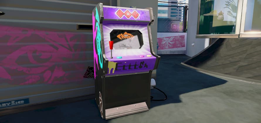 Squid Jump can be found as a purple arcade cabinet